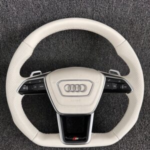 audi white full leather steering wheel – a3, a4l, a5, a6, q3, q5 & q7